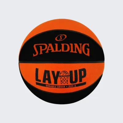 SPALDING LAY UP ORANGE BLACK SIZE 7 RUBBER BASKETBALL