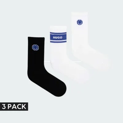 HUGO BOSS 3PACK BLUE DESIGN SOCKS