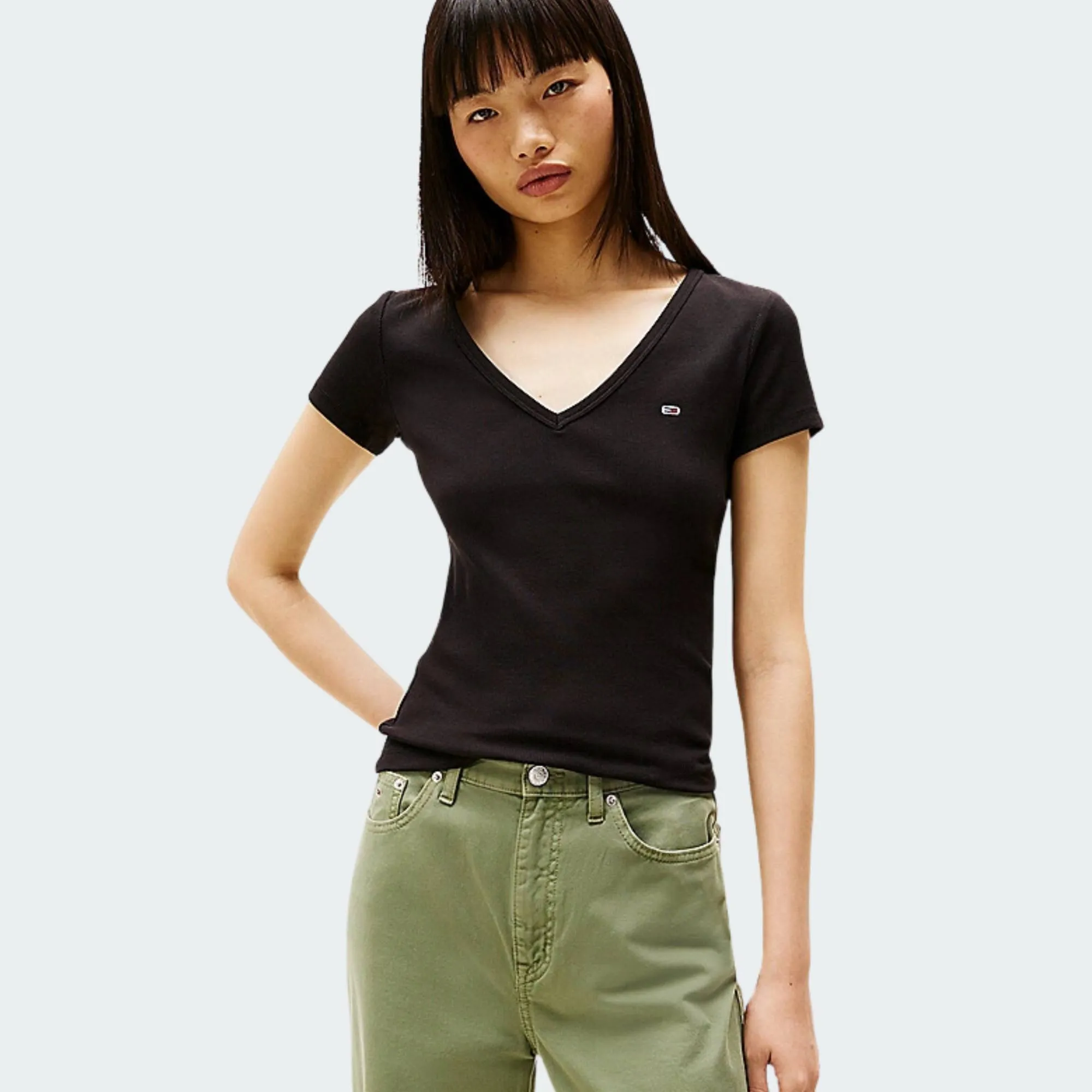 TOMMY JEANS SLIM ESSENTIAL RIB V
