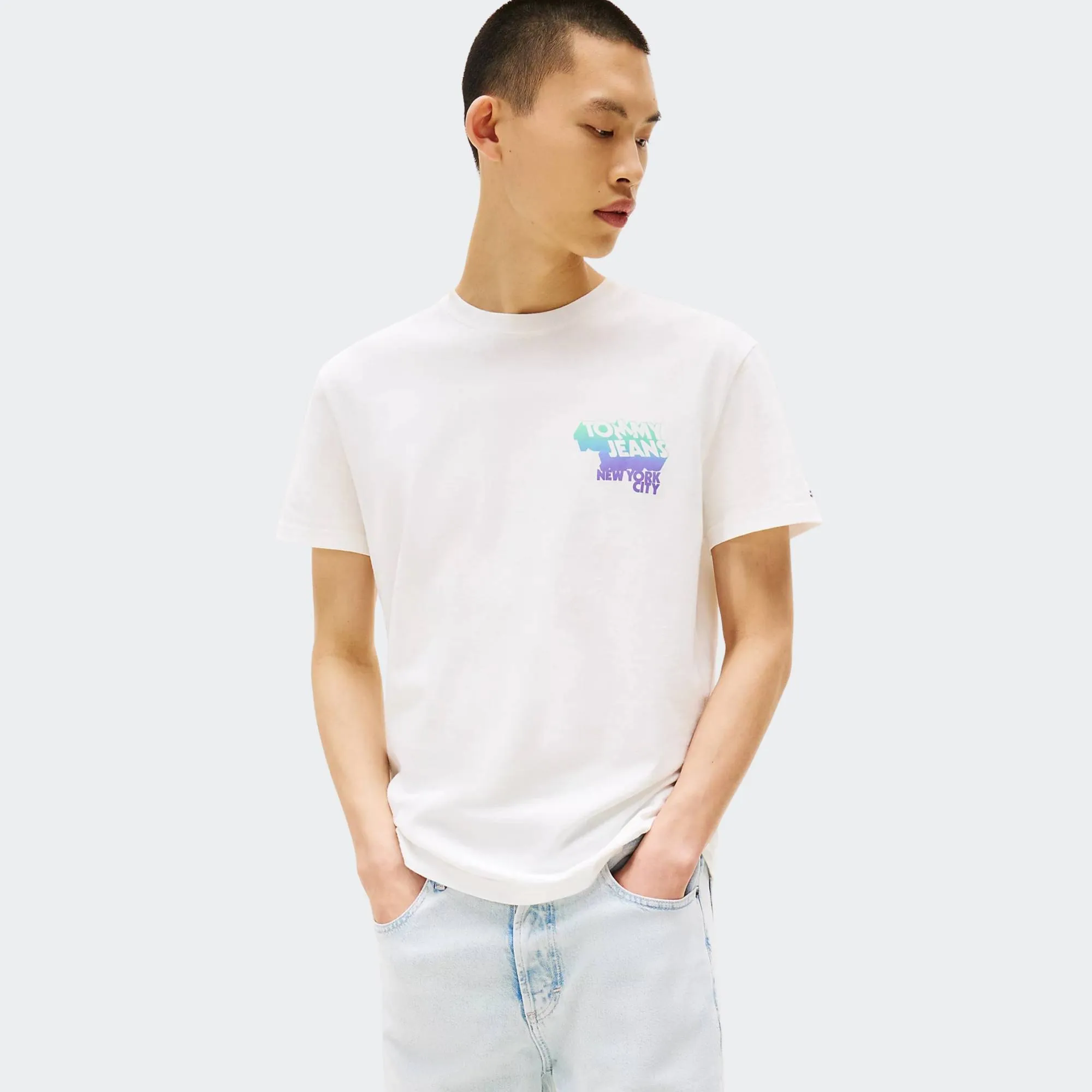 TOMMY JEANS MENS REGURAL STACK BACKPRINT TEE