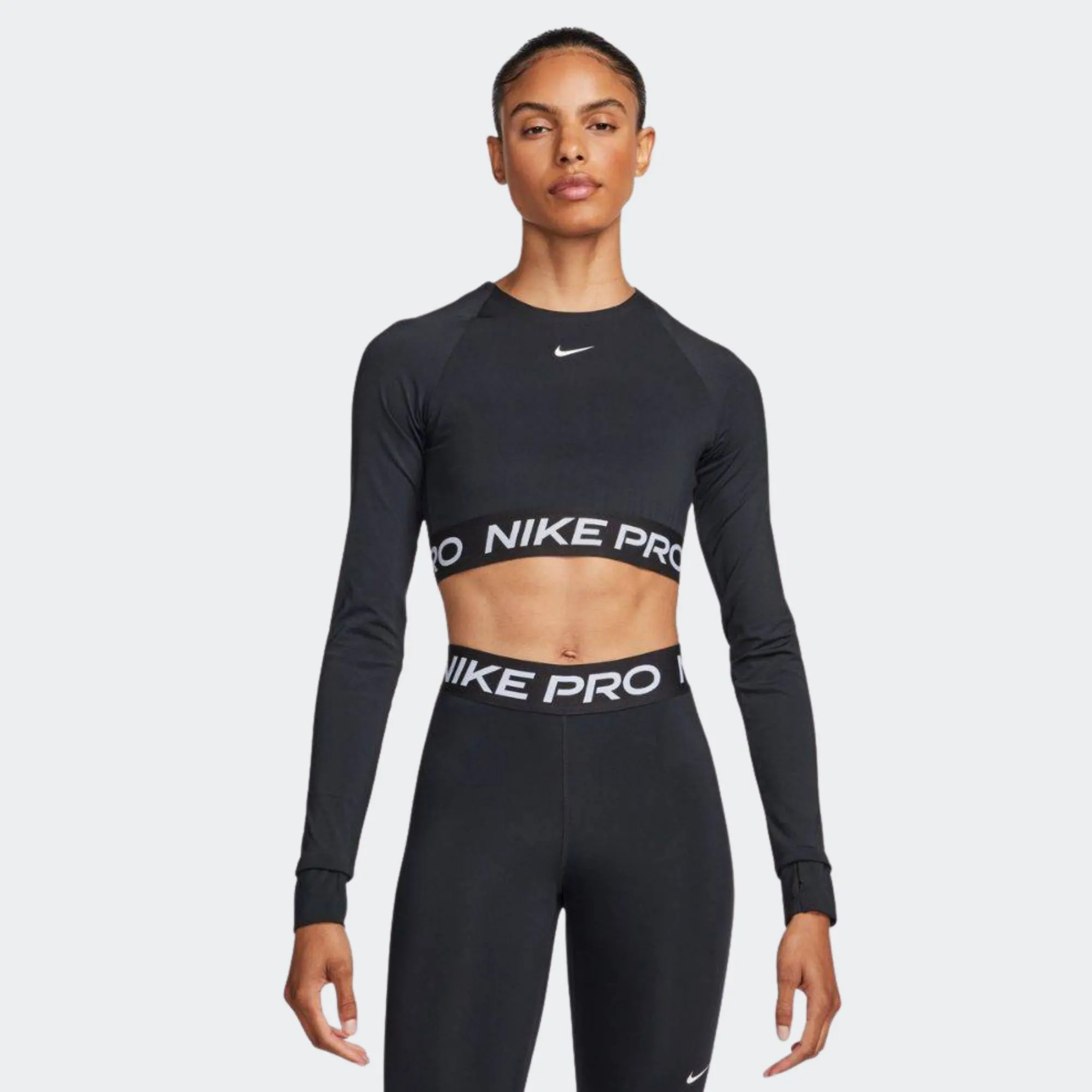 NIKE PRO WOMENS CROPPED LONG SLEEVE TOP