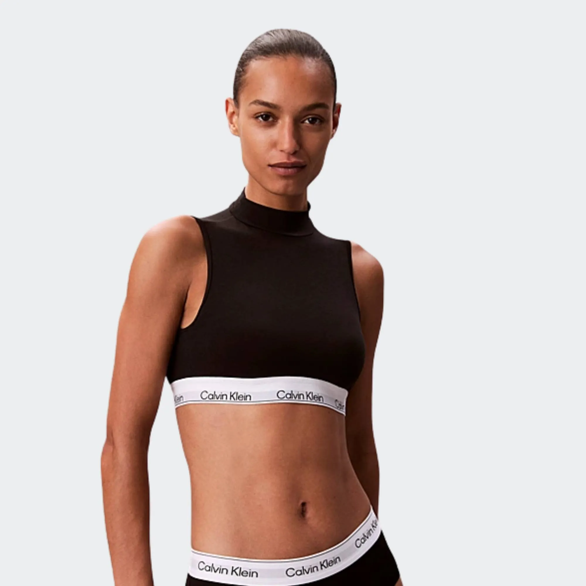 CALVIN KLEIN LIGHTLY LINED MOCKNECK TSHIRT