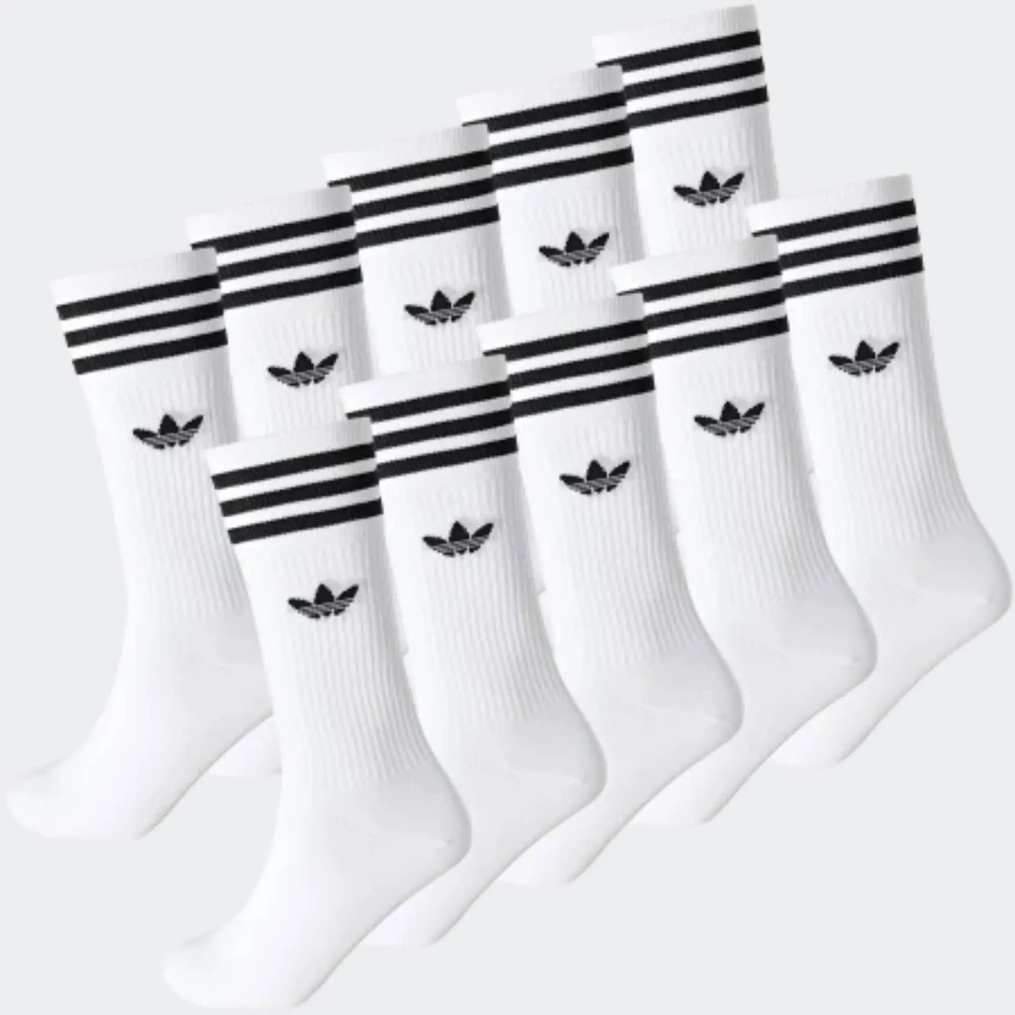 ADIDAS 3 STRIPES CREW SOCKS 10PACK