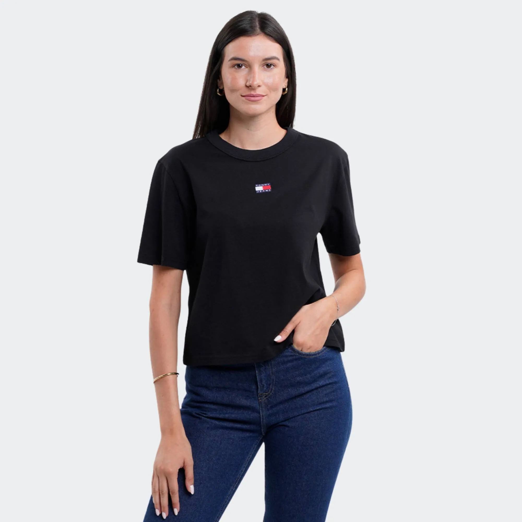TOMMY JEANS WOMENS BOXY BADGE TEE