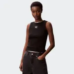 CALVIN KLEIN JEANS WOVEN LABEL 2X2 BABY RIB TANK