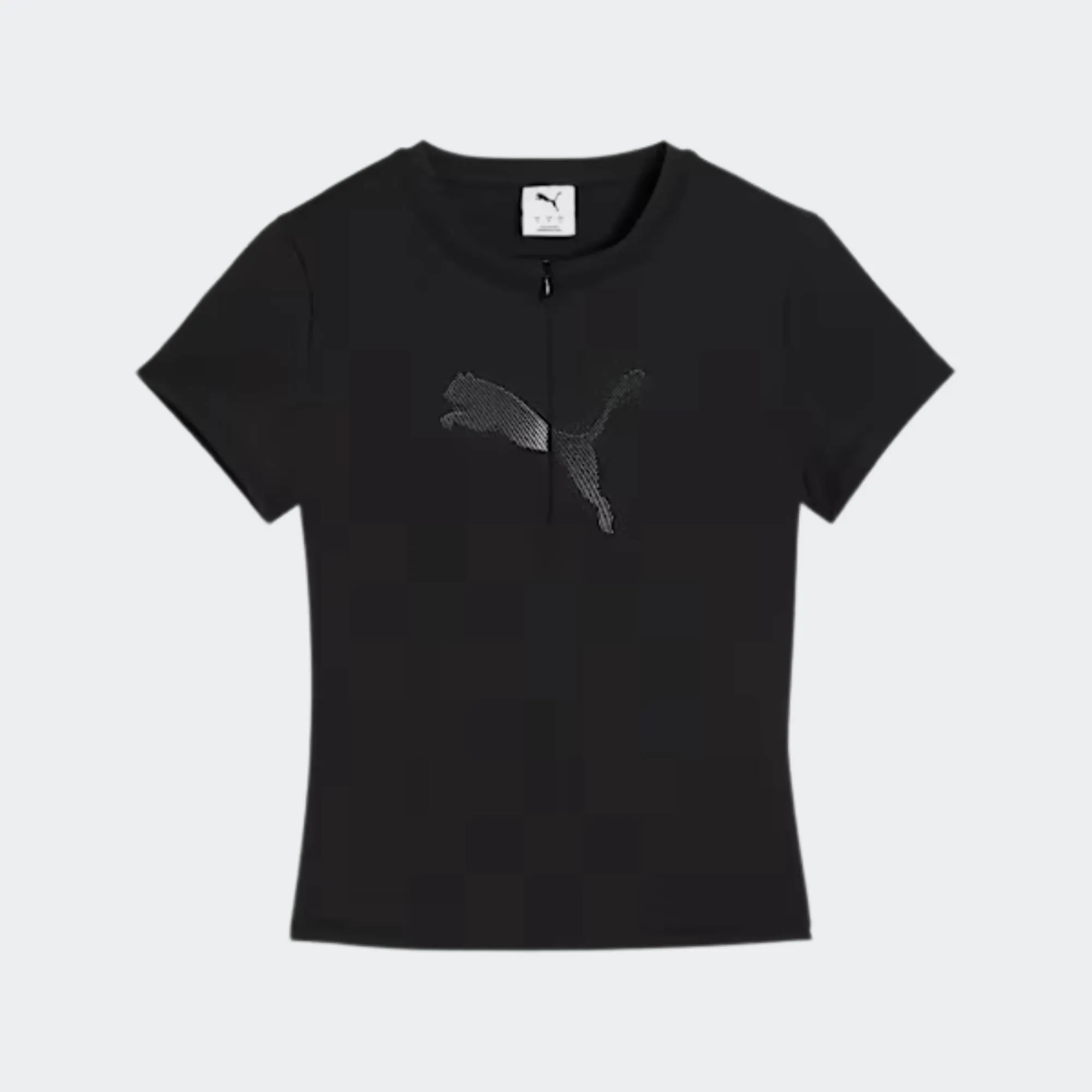 PUMA DARE TO SLIM HALF ZIP WARP KNIT GRAPHIC TSHIRT