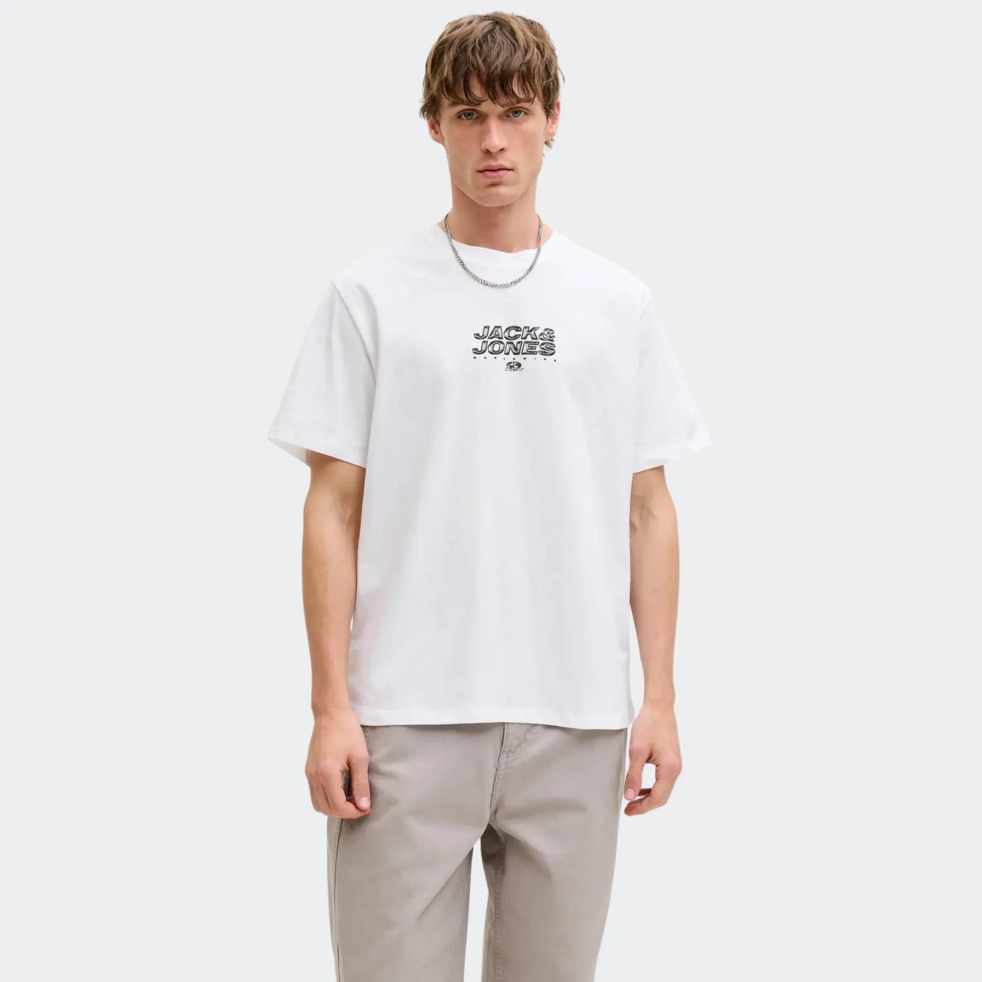 JACK & JONES MINERAL SMALL FRONT PRINT TEE CREW