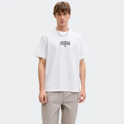 JACK & JONES MINERAL SMALL FRONT PRINT TEE CREW