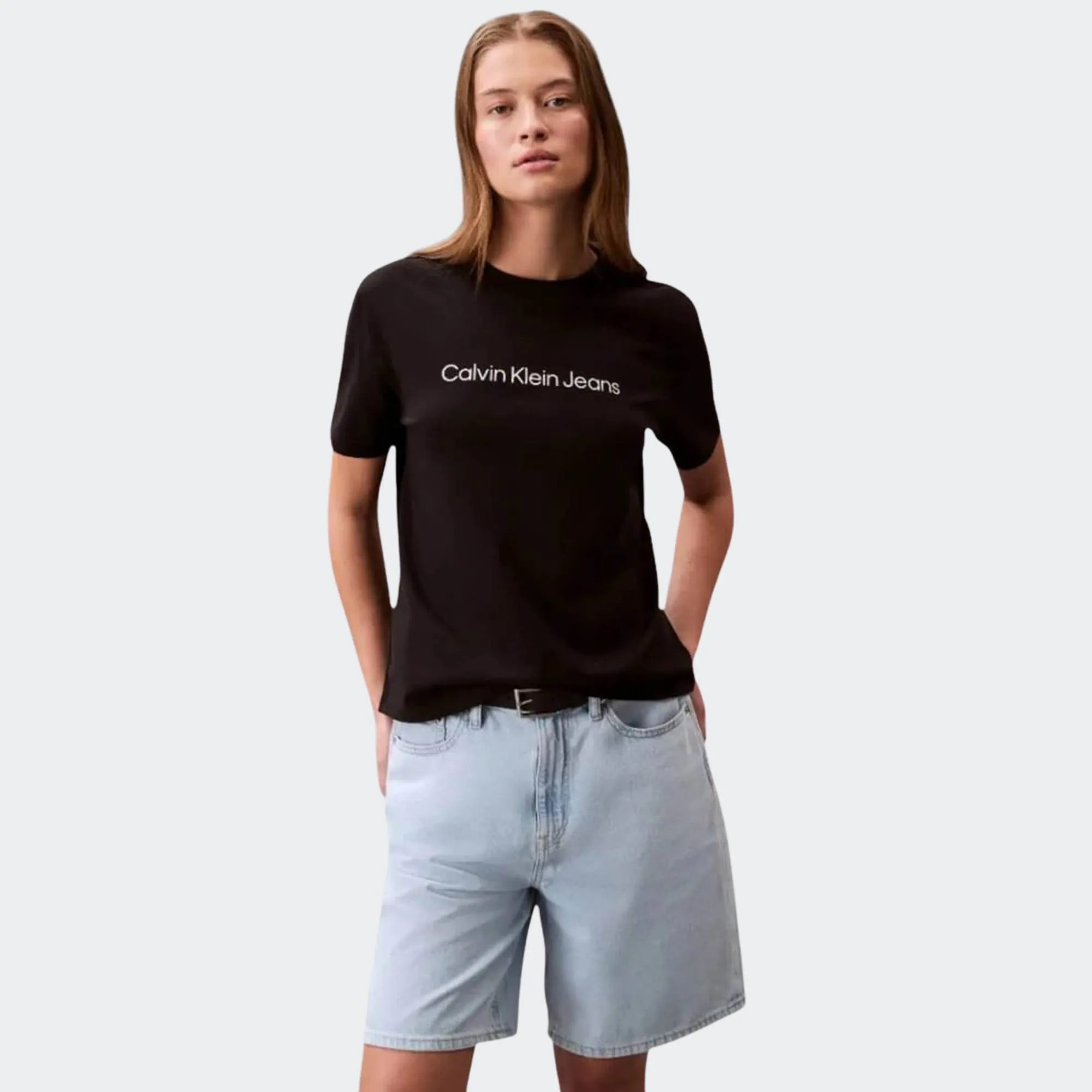 CALVIN KLEIN WOVEN LABEL BABY RIB CROP