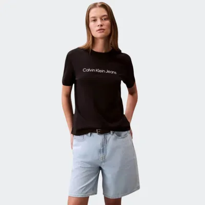 CALVIN KLEIN WOVEN LABEL BABY RIB CROP