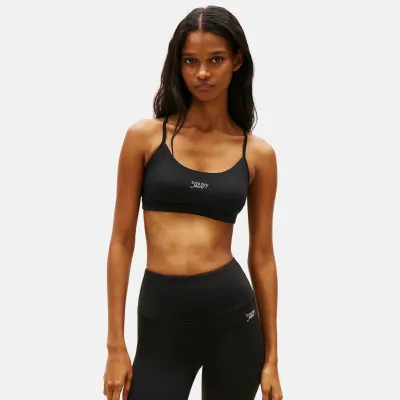 TOMMY JEANS CROPPED SILVER SCRIPT BRA