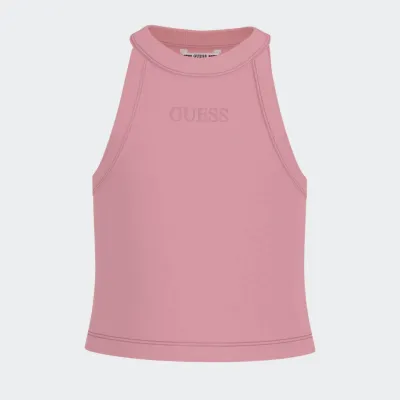 GUESS DYE RIB CROP TEE