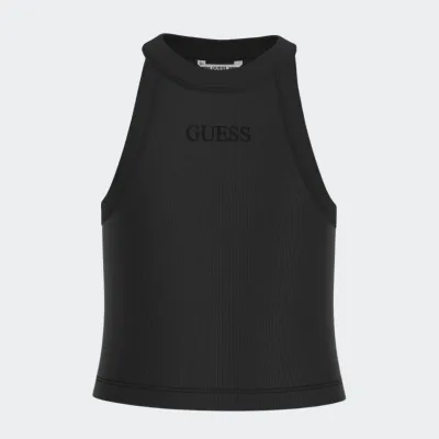 GUESS DYE RIB CROP TEE
