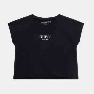 GUESS CROP T-SHIRT MID ORGANIC STRETCH JERSEY