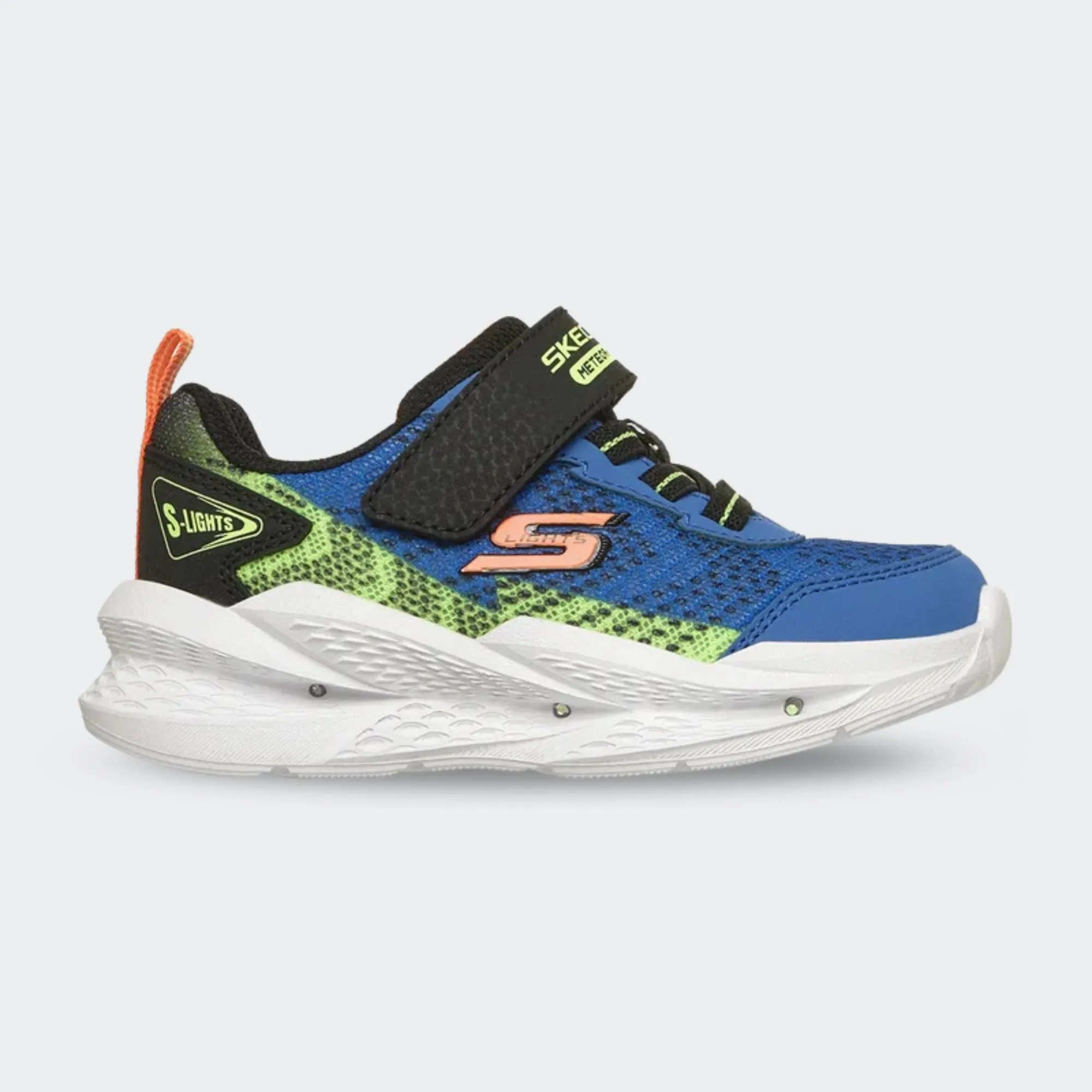 SKECHERS LIGHTED GORE & STRAP SNEAKER WITH TEXTURED MIDSOLE