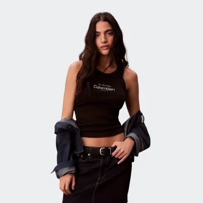 CALVIN KLEIN CONTOUR RIB GRAPHIC TANK