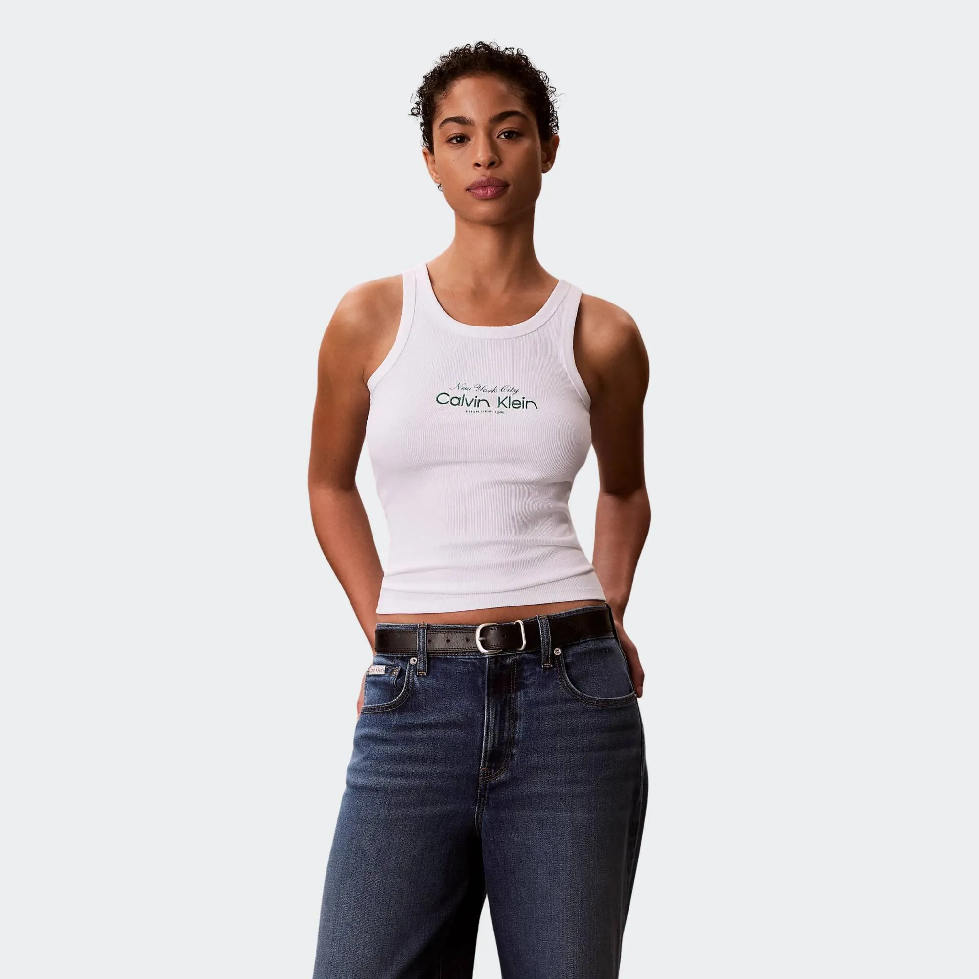 CALVIN KLEIN CONTOUR RIB GRAPHIC TANK