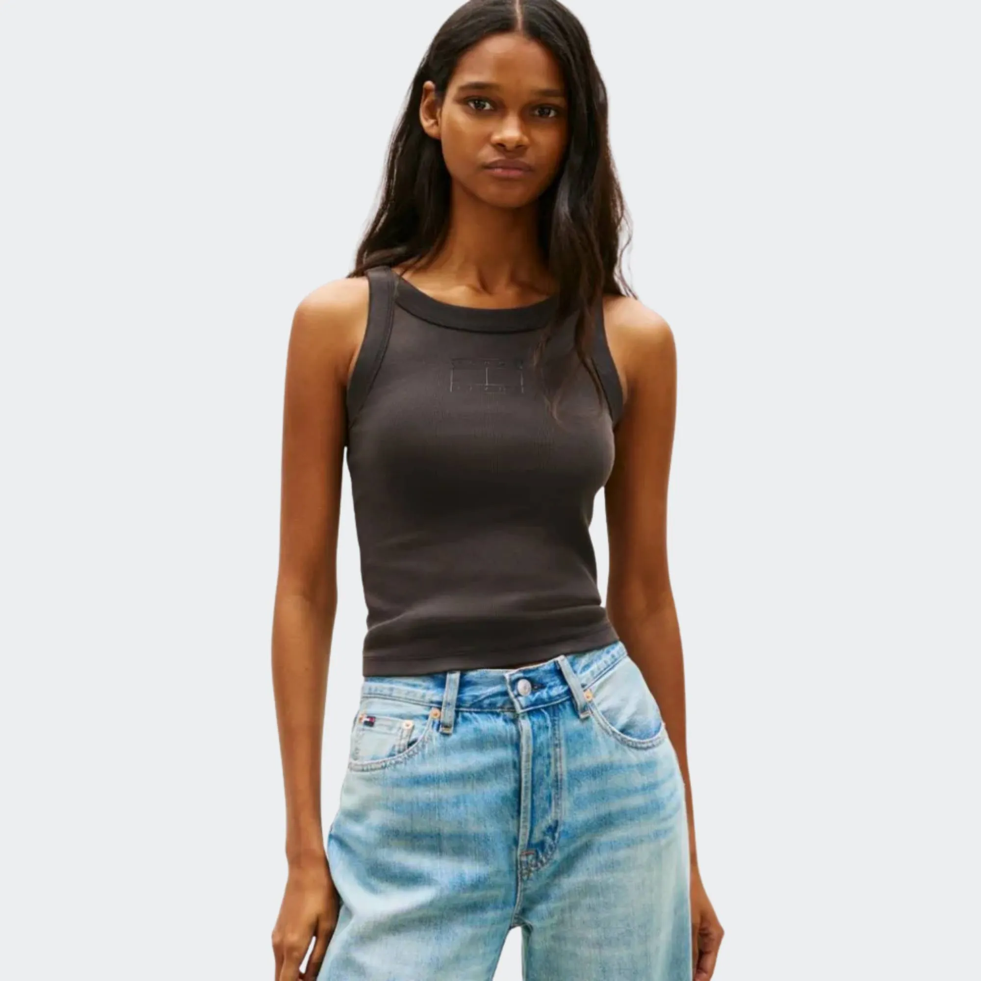 TOMMY JEANS SLIM TONAL FLAG TANK