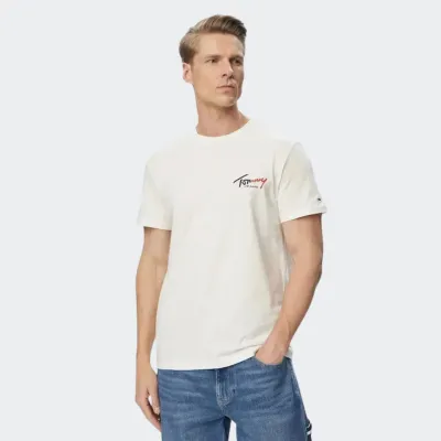 TOMMY JEANS MENS SLIM SIGN CHEST TEE