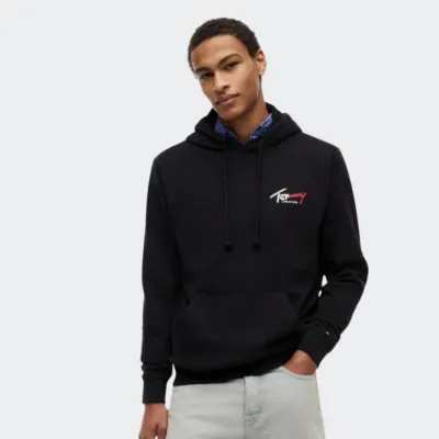 TOMMY JEANS MENS REGULAR ENTRY SIGN HOODIE