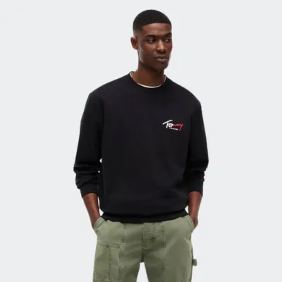TOMMY JEANS MENS REGULAR ENTRY SIGN CREW