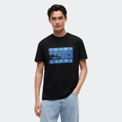 TOMMY JEANS MENS REGULAR PHOTO FLAG TEE