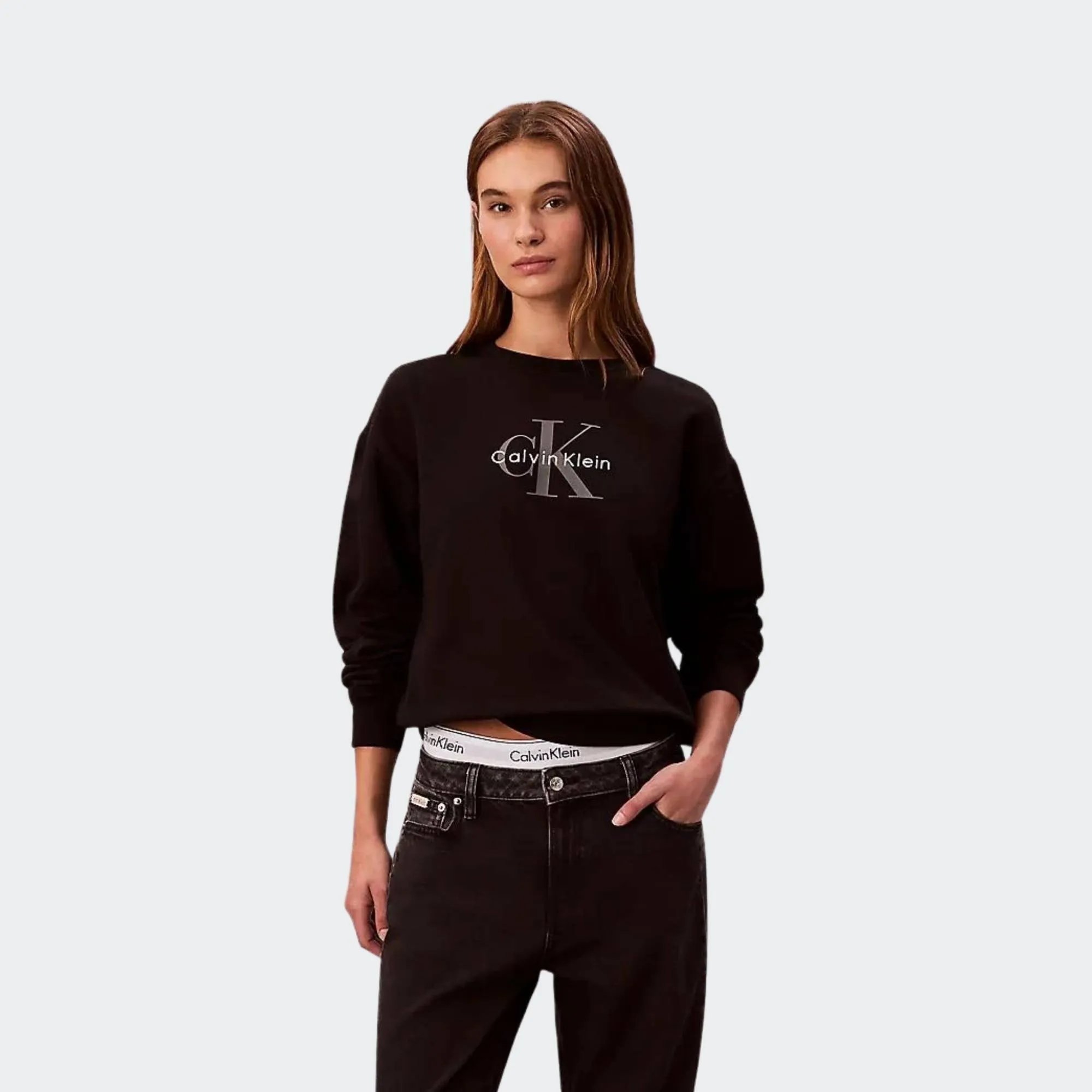 CALVIN KLEIN JEANS MONOLOGO FRENCH TERRY RELAXED CREW