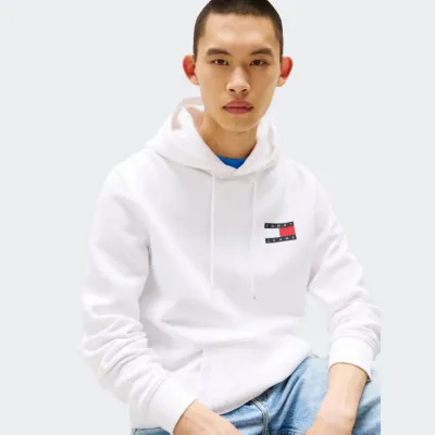 TOMMY JEANS MENS REGULAR ESSENTIAL FLAG HOOD