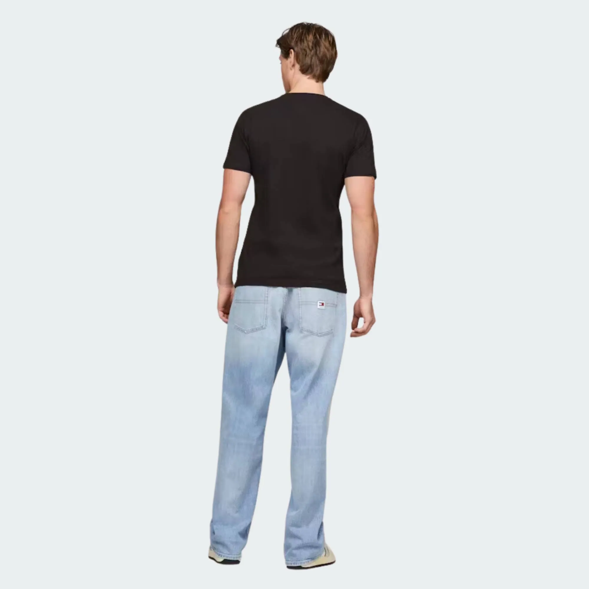 TOMMY JEANS MENS SLIM ESSENTIAL FLAG TEE