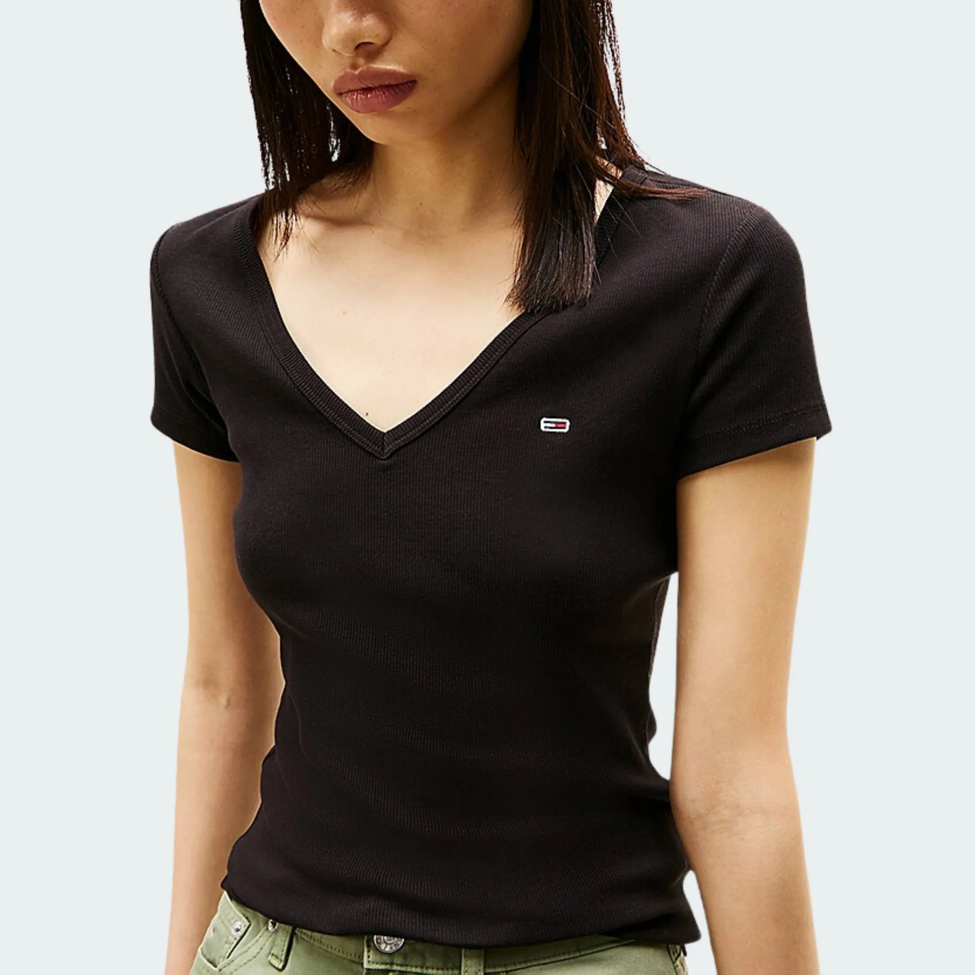 TOMMY JEANS SLIM ESSENTIAL RIB V