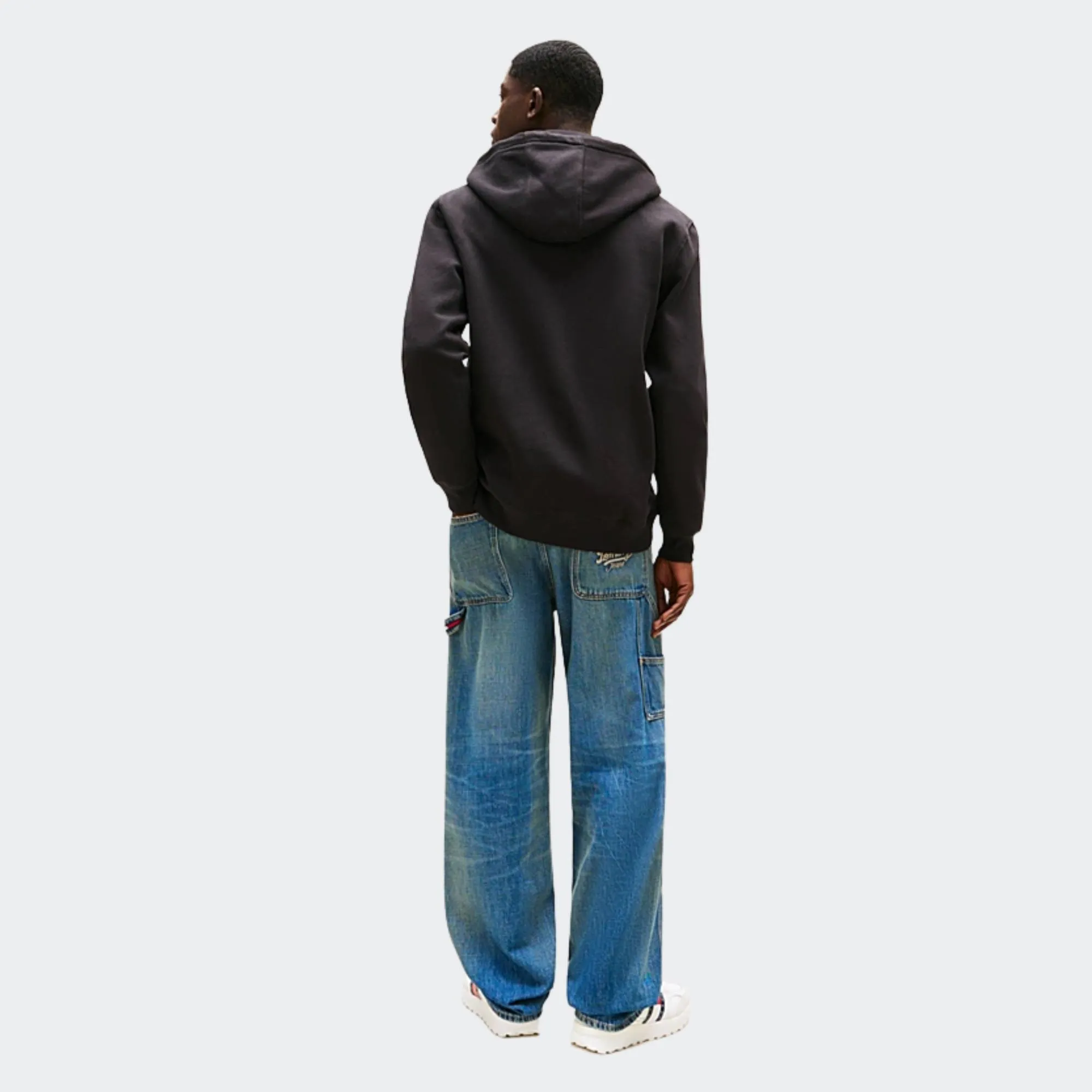 TOMMY JEANS MENS REGULAR FLAG ZIP HOODIE
