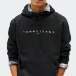 TOMMY JEANS MENS REGULAR LINEAR LOGO HOODIE