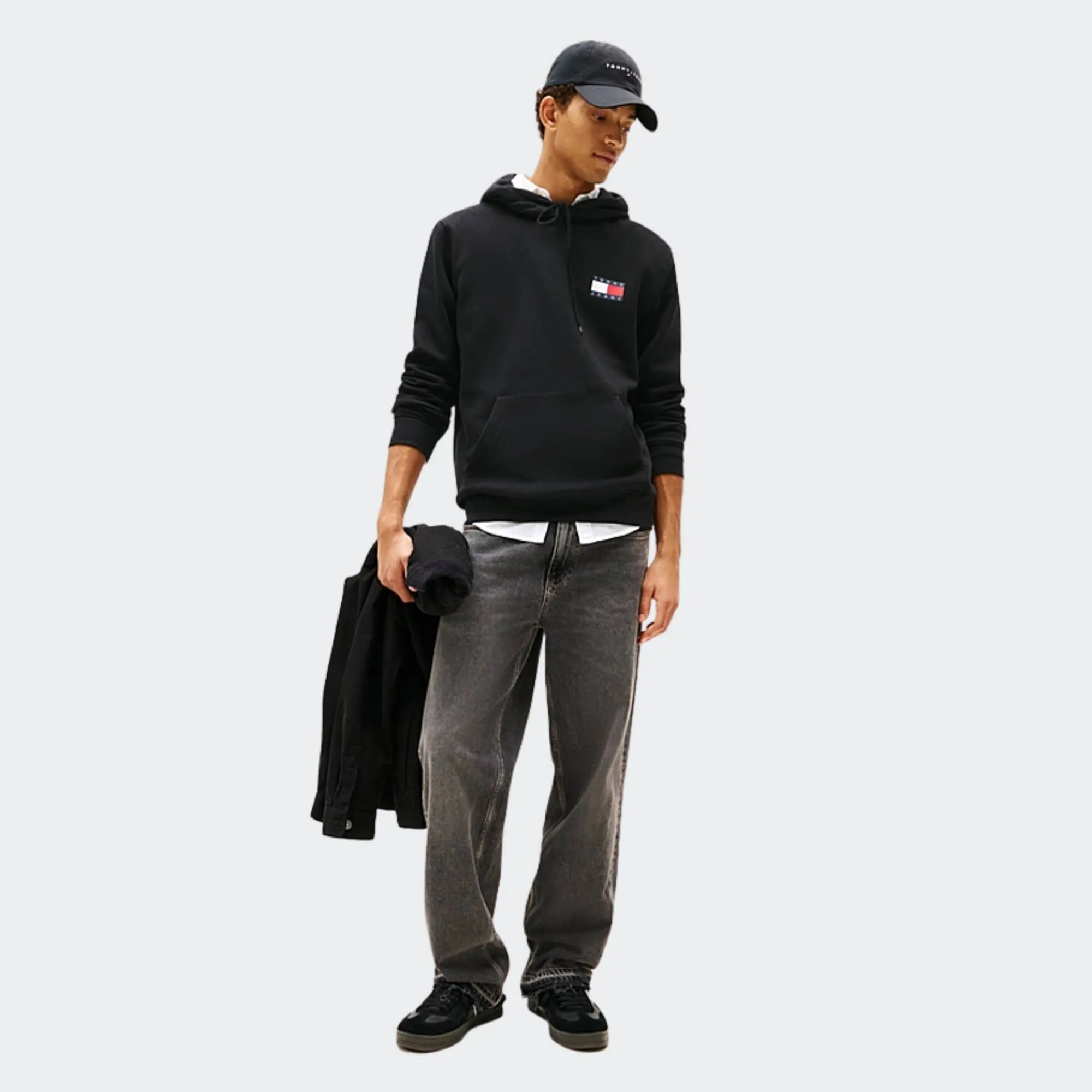 TOMMY JEANS MENS REGULAR ESSENTIAL FLAG HOOD