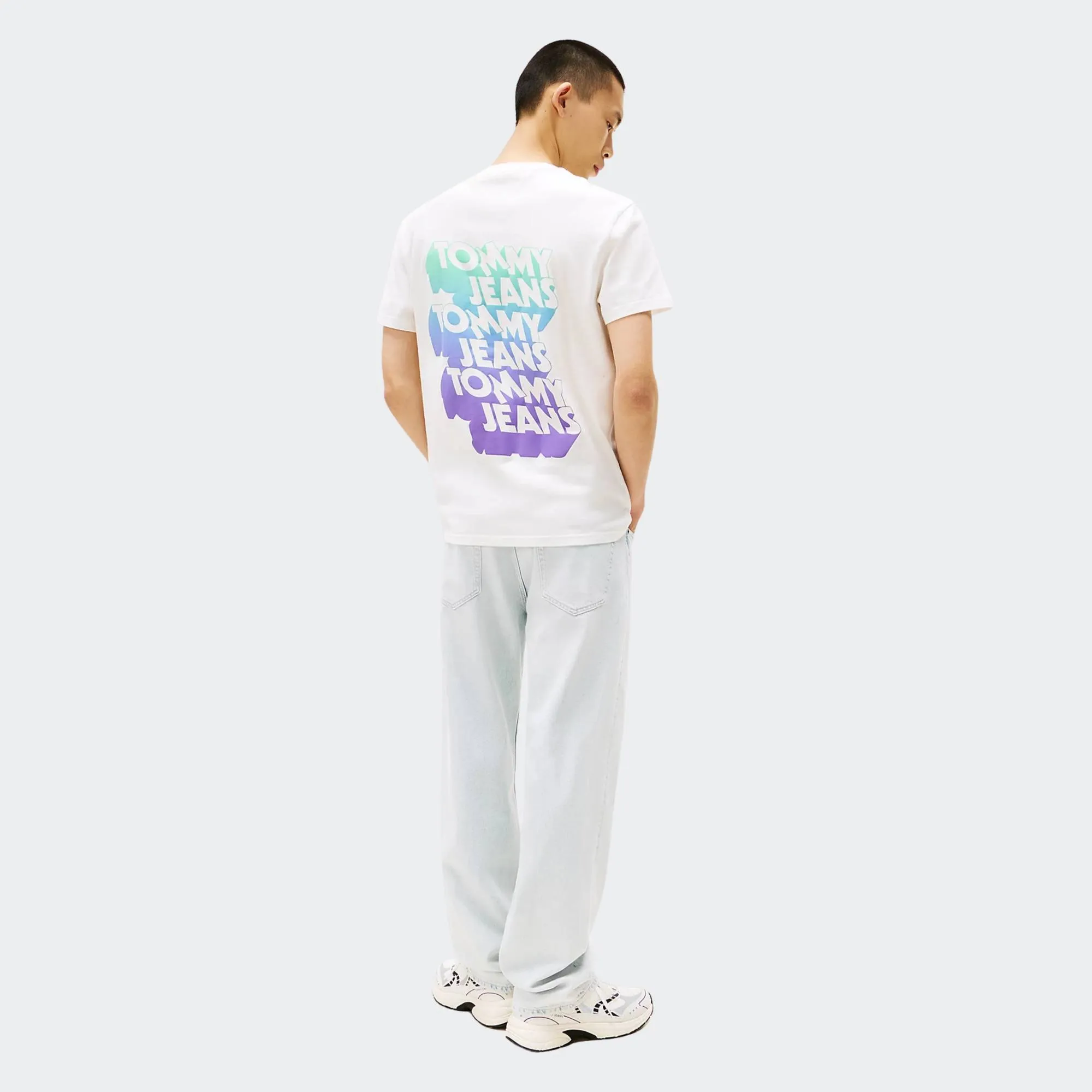 TOMMY JEANS MENS REGURAL STACK BACKPRINT TEE