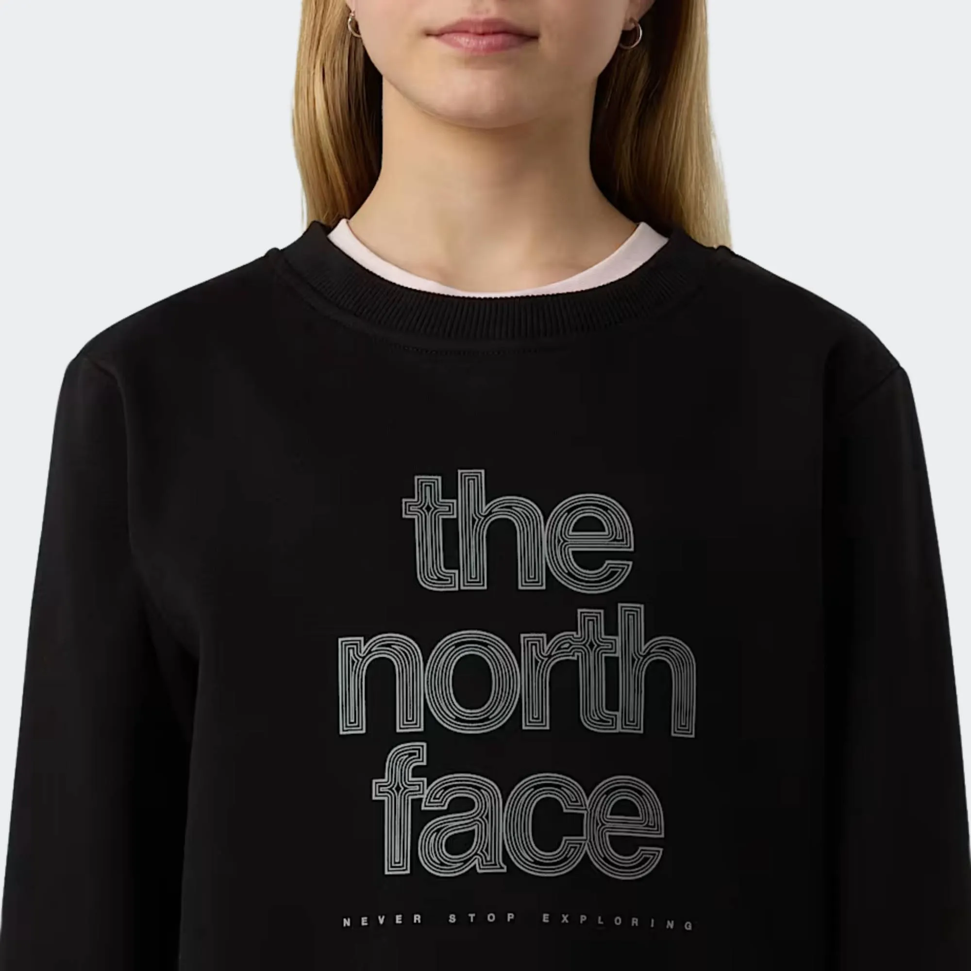 THE NORTH FACE GIRLS REFLECTIVE LOGO RELAXED CREW