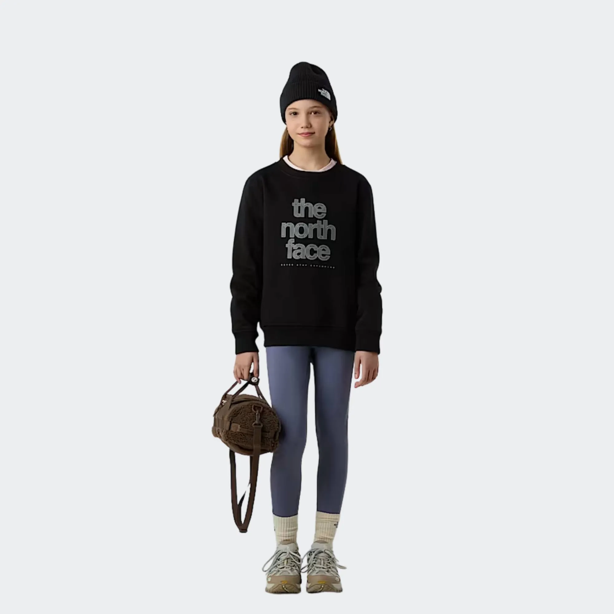 THE NORTH FACE GIRLS REFLECTIVE LOGO RELAXED CREW