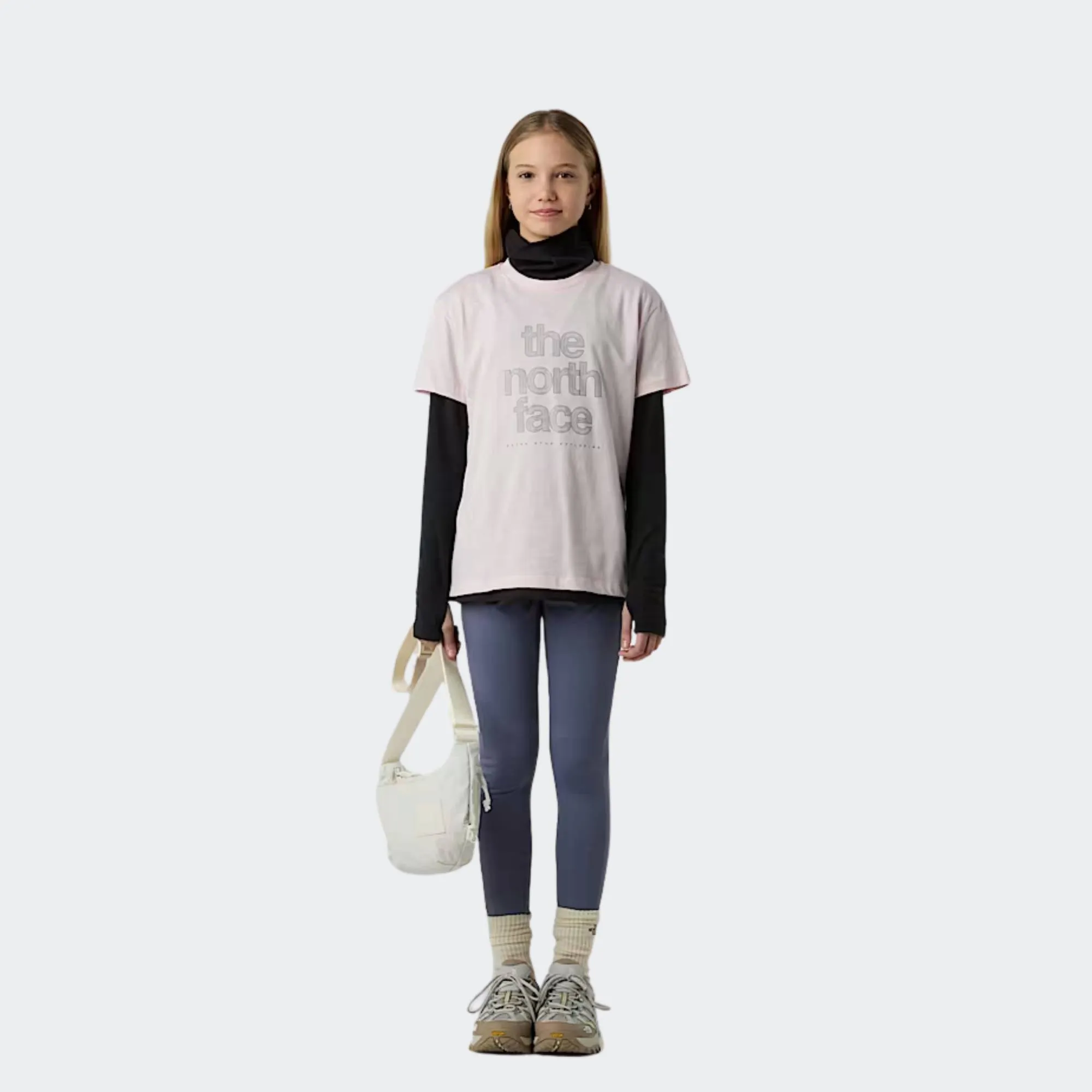 THE NORTH FACE GIRLS REFLECTIVE LOGO RELAXED TEE