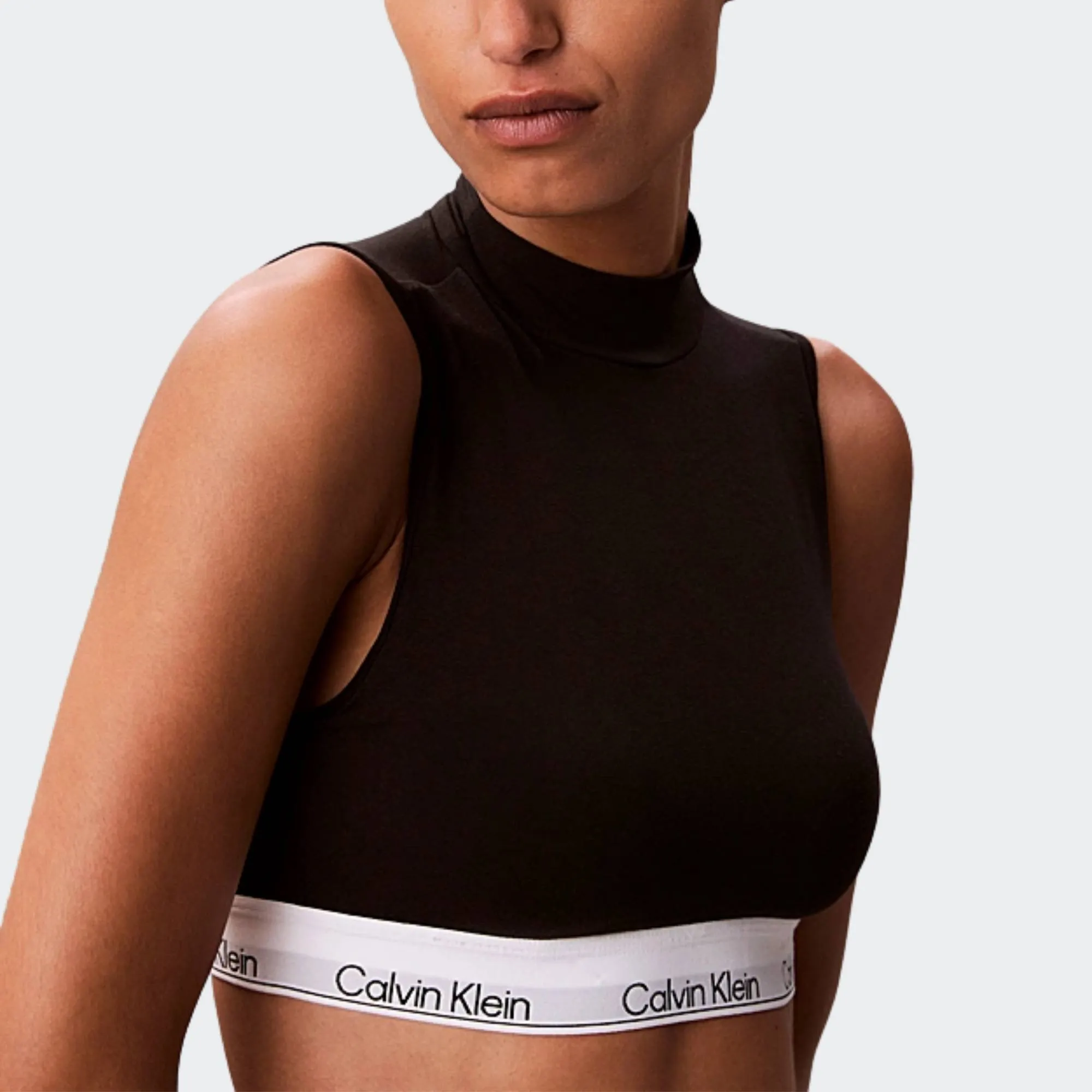 CALVIN KLEIN LIGHTLY LINED MOCKNECK TSHIRT