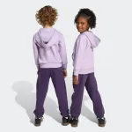 ADIDAS LITTLE GIRLS BIG LOGO FLEECE FULL ZIP TRACKSUIT