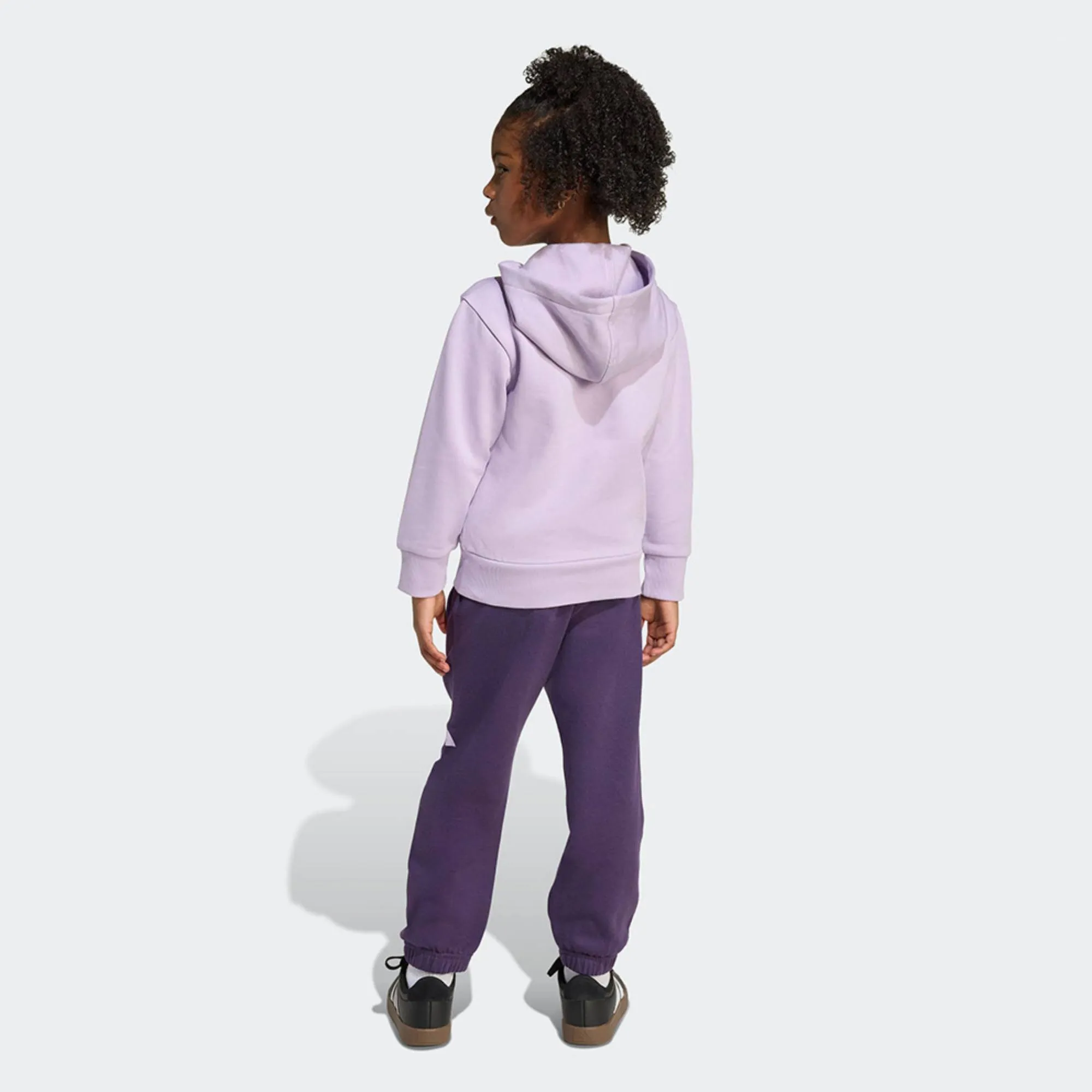 ADIDAS LITTLE GIRLS BIG LOGO FLEECE FULL ZIP TRACKSUIT
