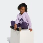 ADIDAS LITTLE GIRLS BIG LOGO FLEECE FULL ZIP TRACKSUIT