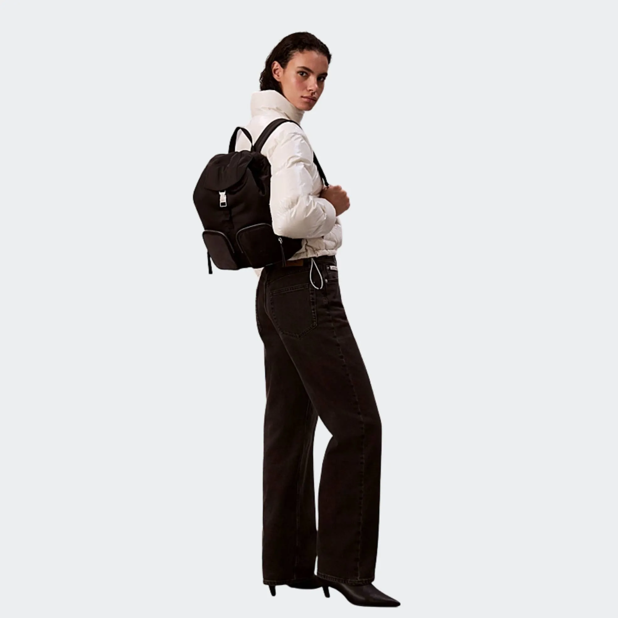 CALVIN KLEIN JEANS POCKET NYLON FLAP BACKPACK