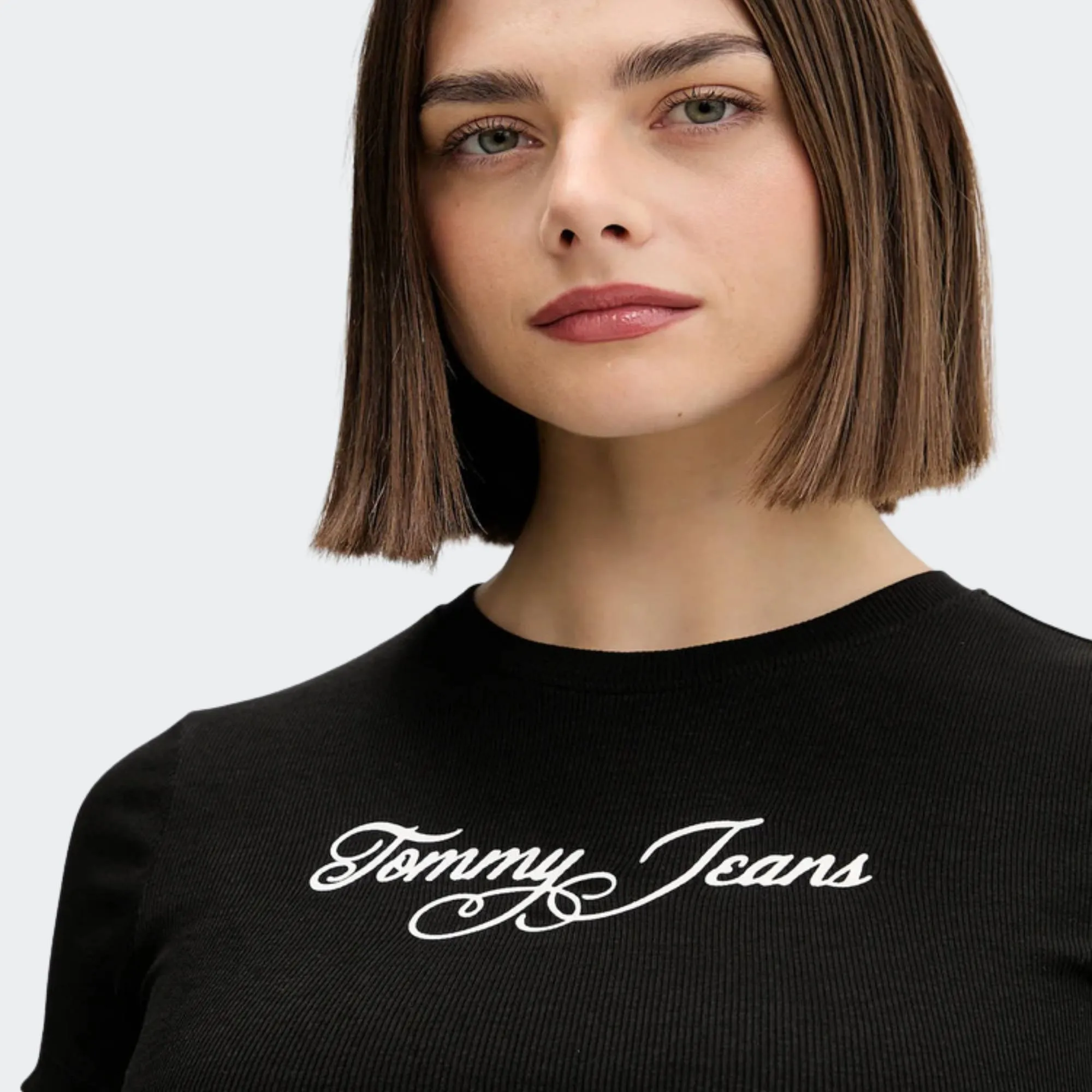 TOMMY JEANS SLIM  ESSENTIAL LOGO RIB TEE