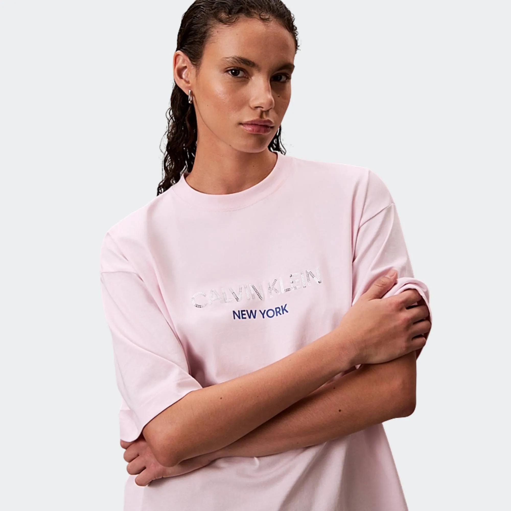 CALVIN KLEIN JEANS RELAXED SEQUIN LOGO TEE