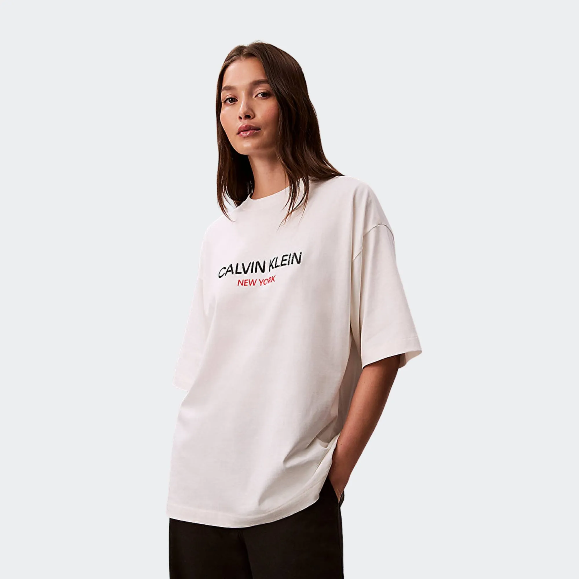 CALVIN KLEIN JEANS RELAXED SEQUIN LOGO TEE