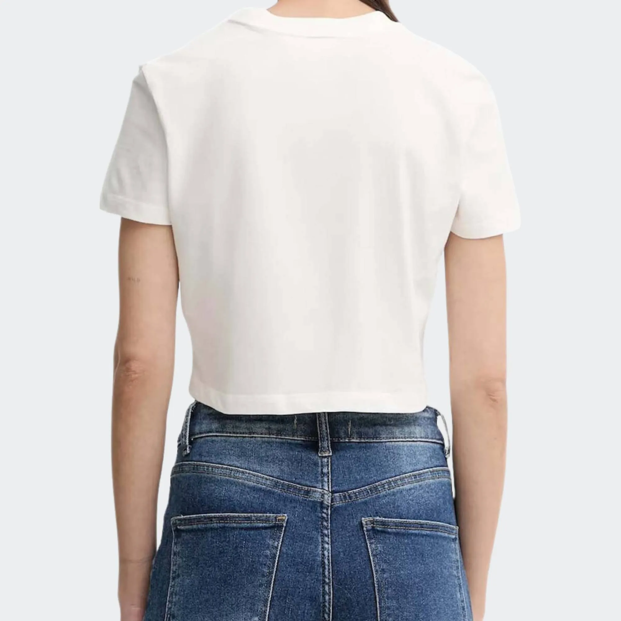 CALVIN KLEIN JEANS LOGO CROPPED TEE
