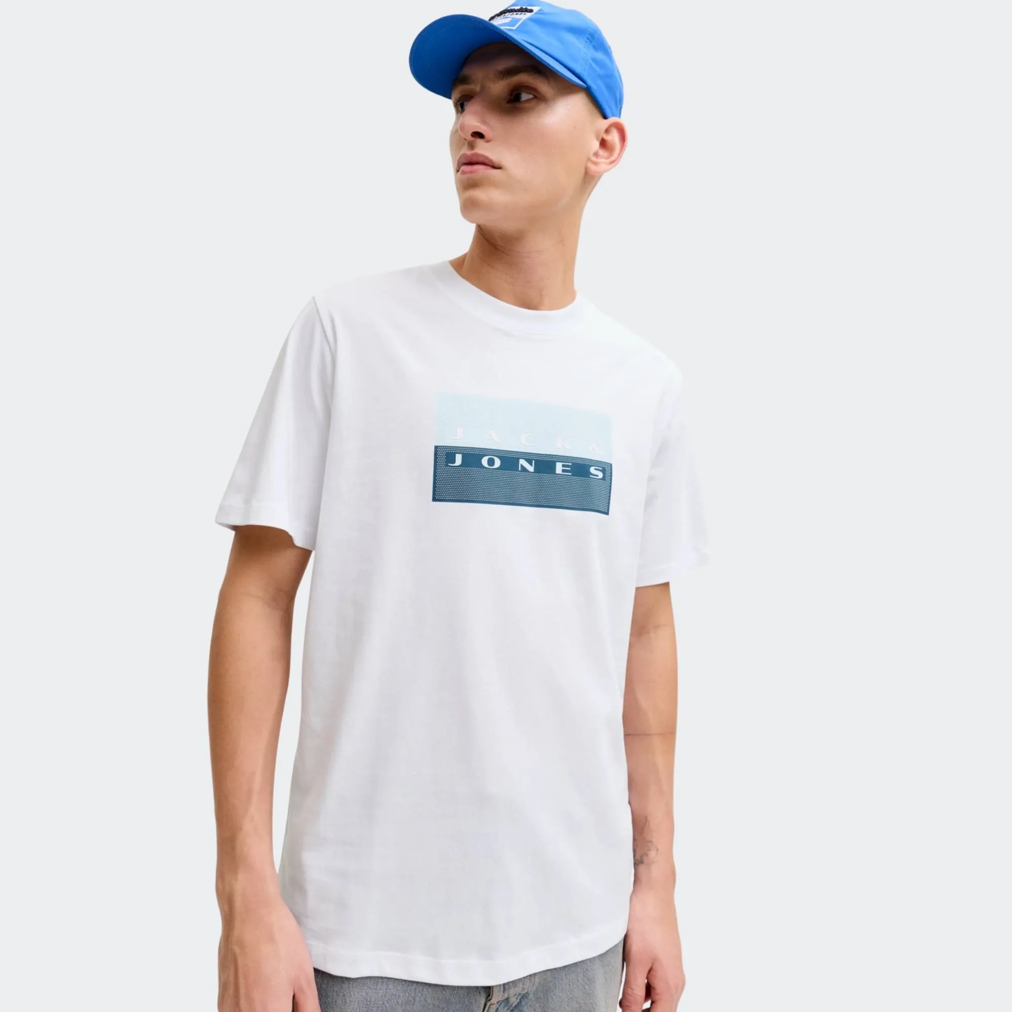 JACK & JONES FUSION DOTS PRINT TEE CREW