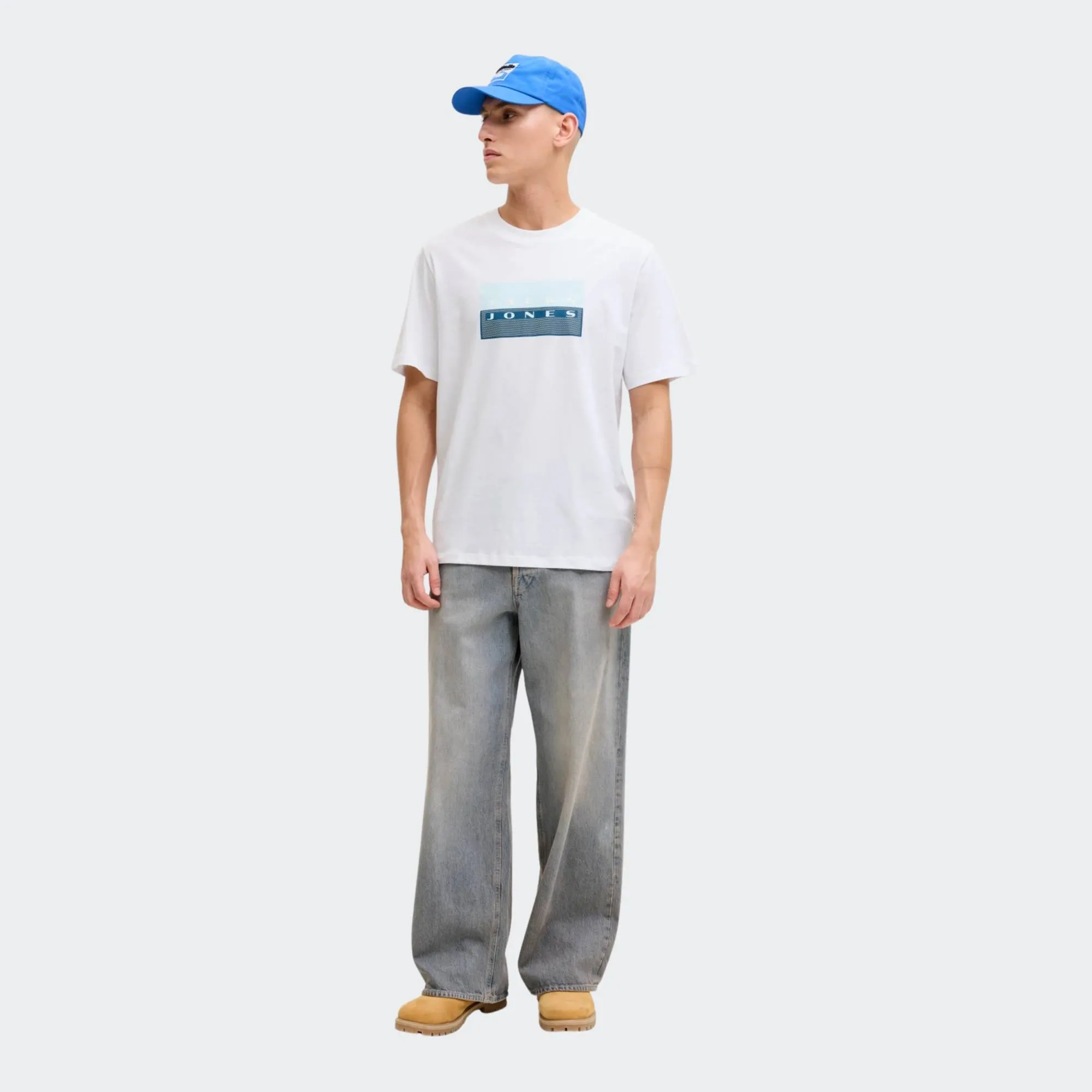 JACK & JONES FUSION DOTS PRINT TEE CREW