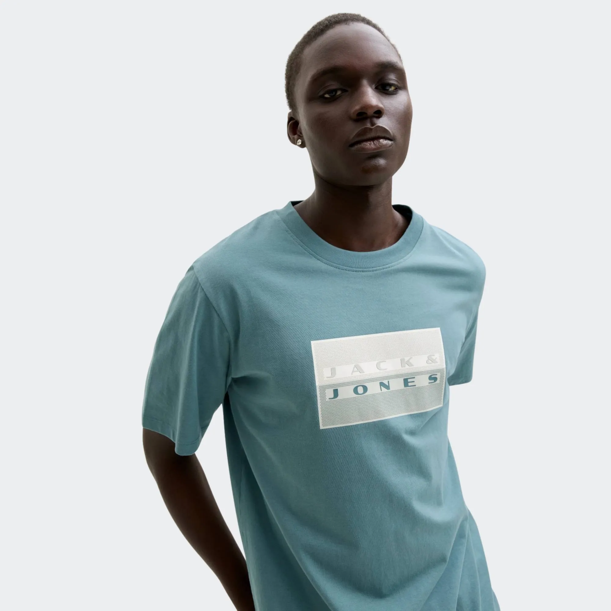 JACK & JONES FUSION DOTS PRINT TEE CREW