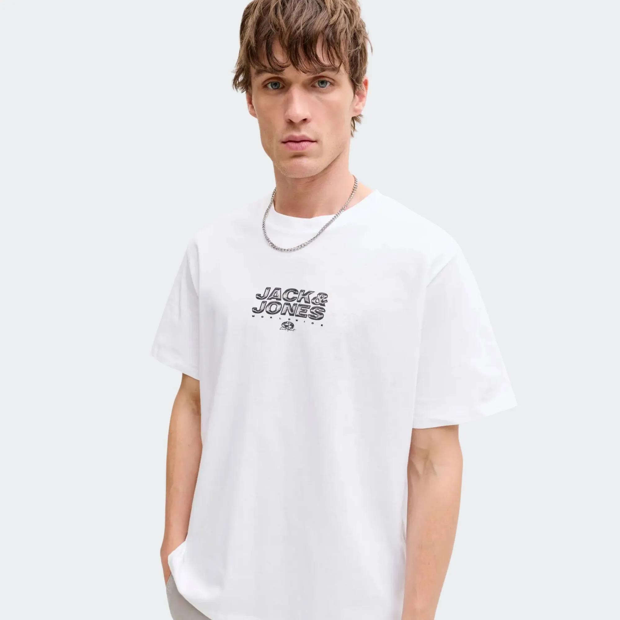 JACK & JONES MINERAL SMALL FRONT PRINT TEE CREW